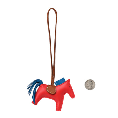 Hermes Milo Lambskin Grigri Rodeo Horse Bag Charm PM Rose Texas Bleu Zanzibar Gold 2 of 5