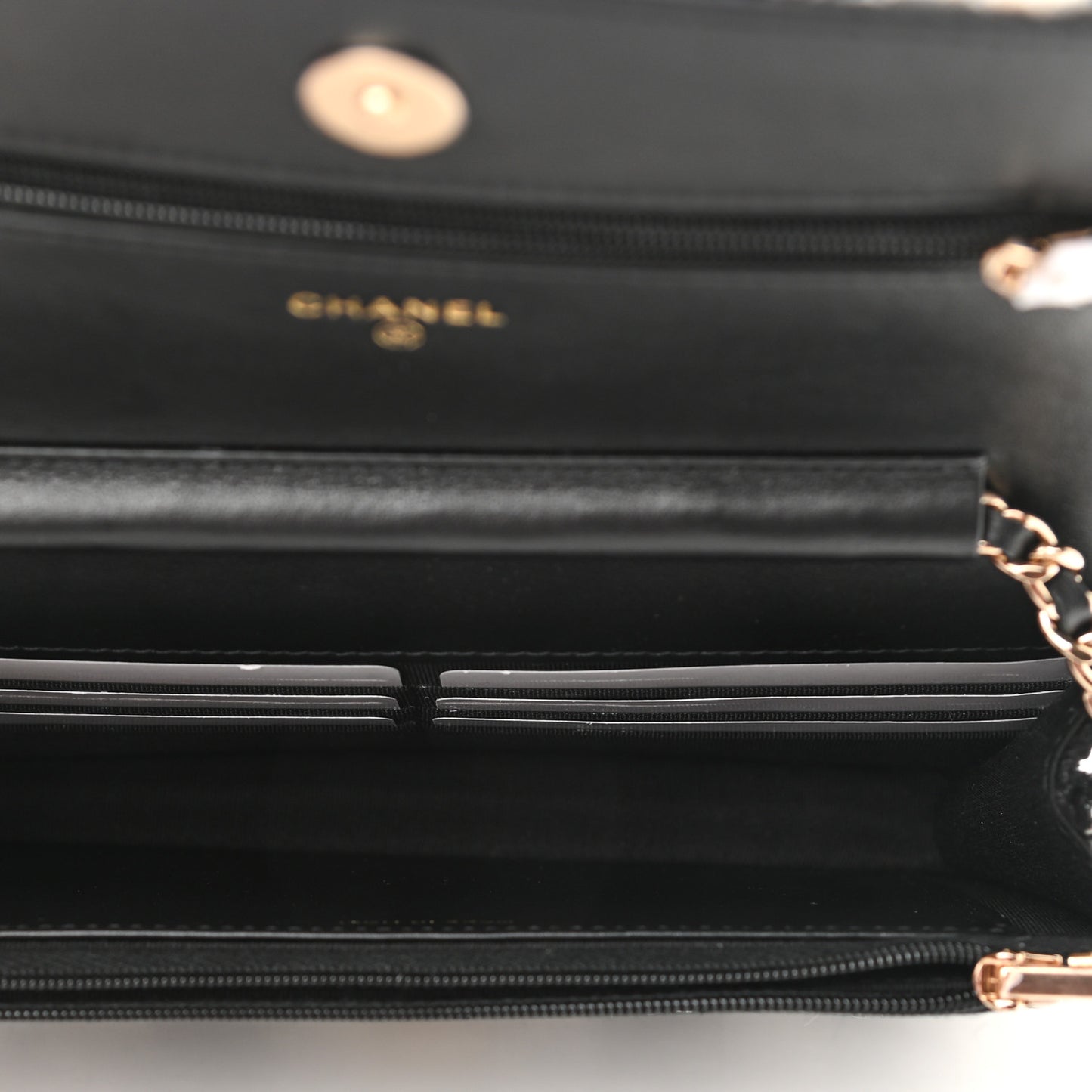 Tweed Quilted Wallet On Chain WOC Black Ecru White