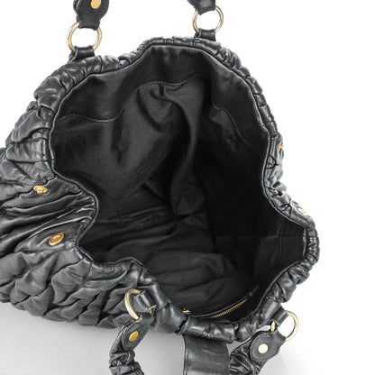 Miu Miu Nappa Matelasse Shopping Tote Nero Black 5 of 7
