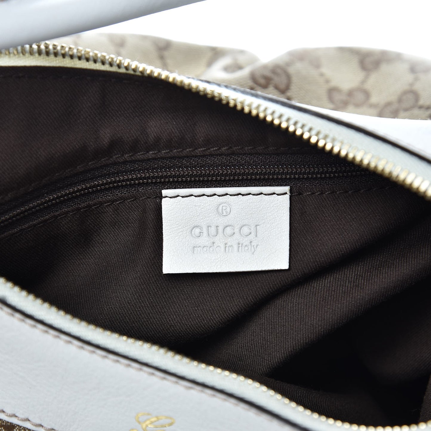 Monogram Medium D Gold Ring Hobo White