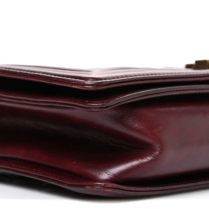 Chanel Calfskin Embossed New Medium Paris Salzburg Boy Flap Burgundy 9 of 10