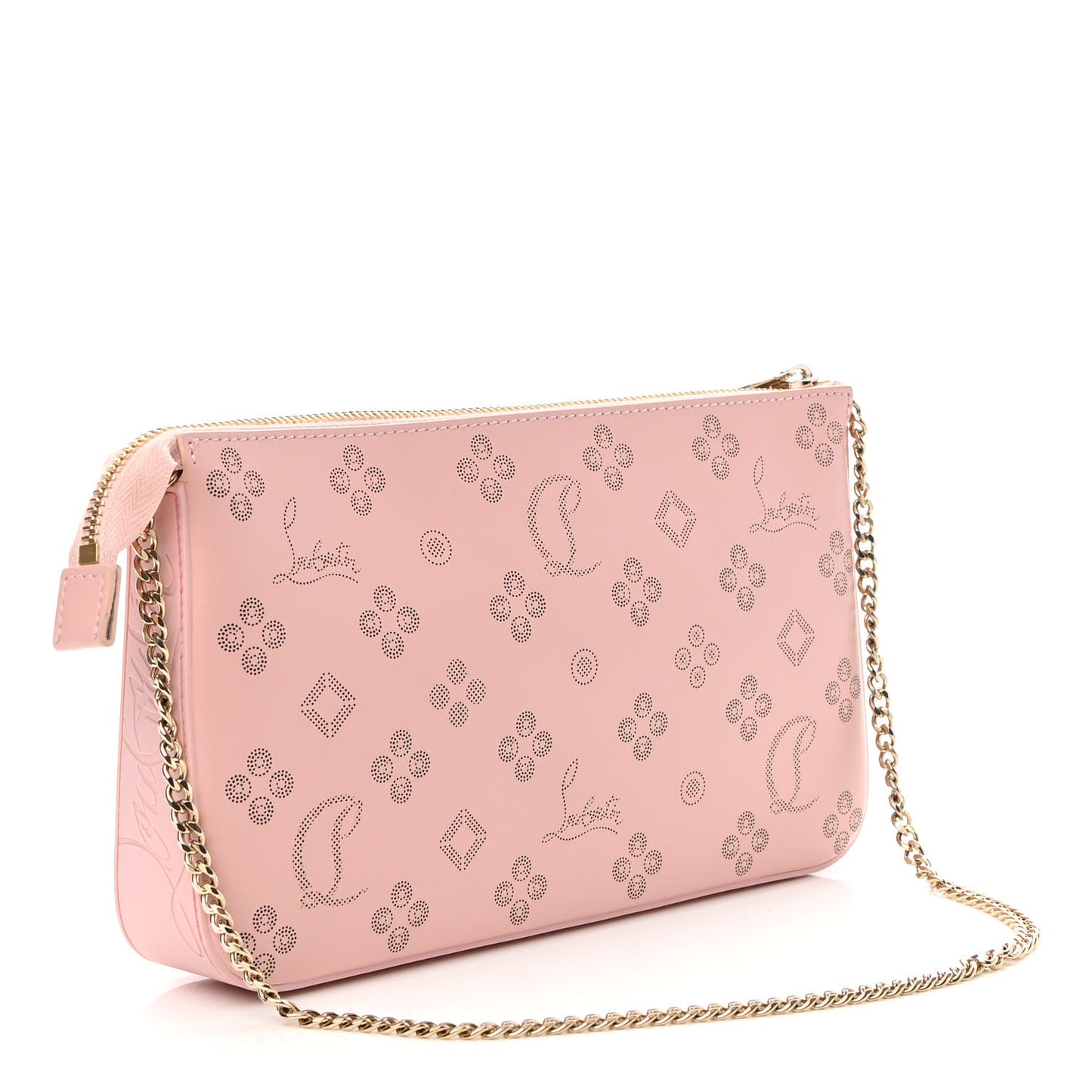 Calfskin Loubila Loubinthesky Chain Clutch Rosy