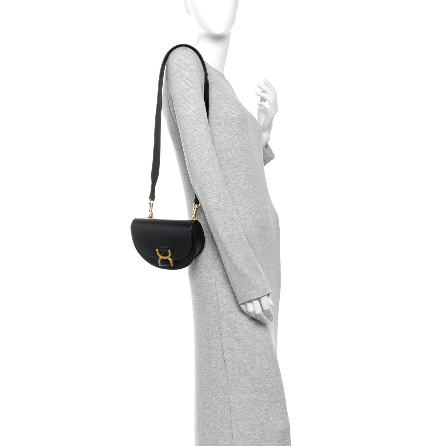Smooth Calfskin Mini Marcie Flap Bag Black