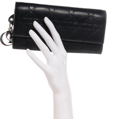 Christian Dior Lambskin Cannage Wallet Black 2 of 7