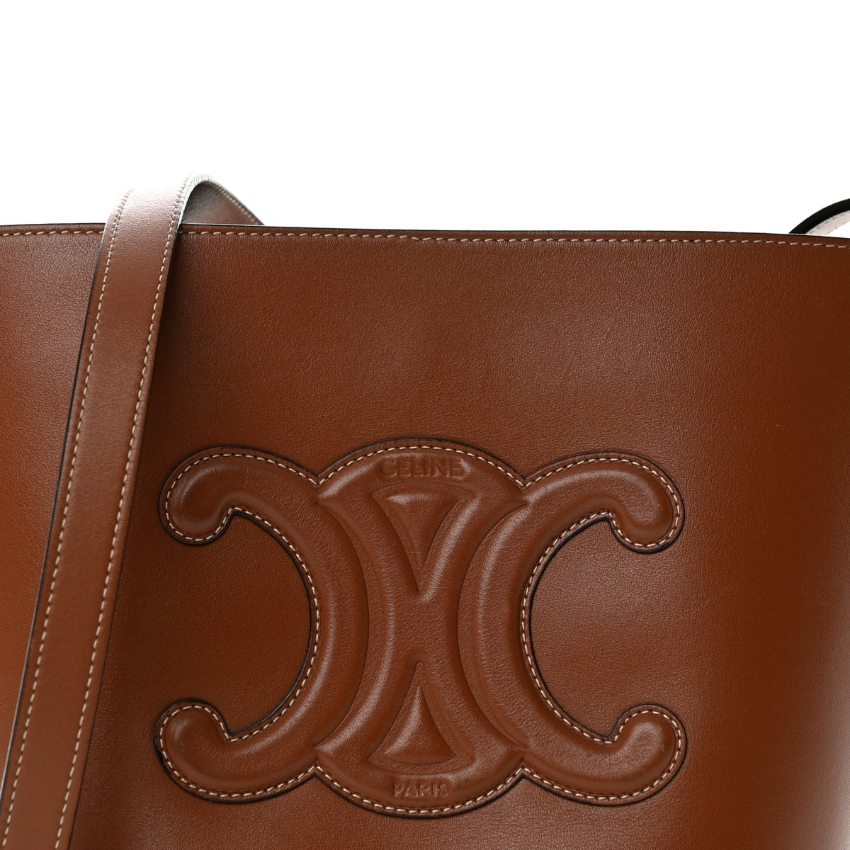 Smooth Calfskin Small Cuir Triomphe Bucket Bag Tan