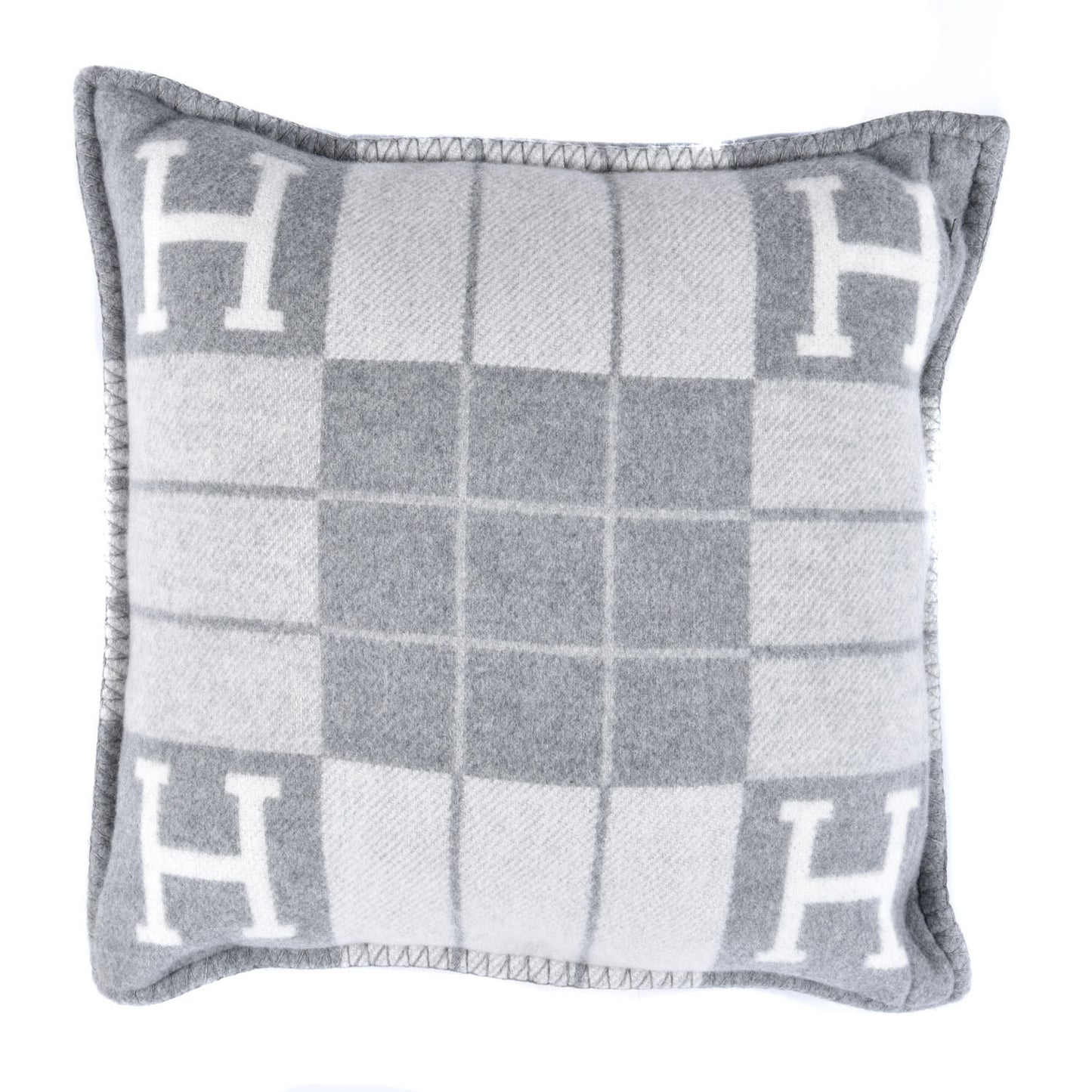 Wool Cashmere Avalon III Pillow PM Ecru Gris Clair