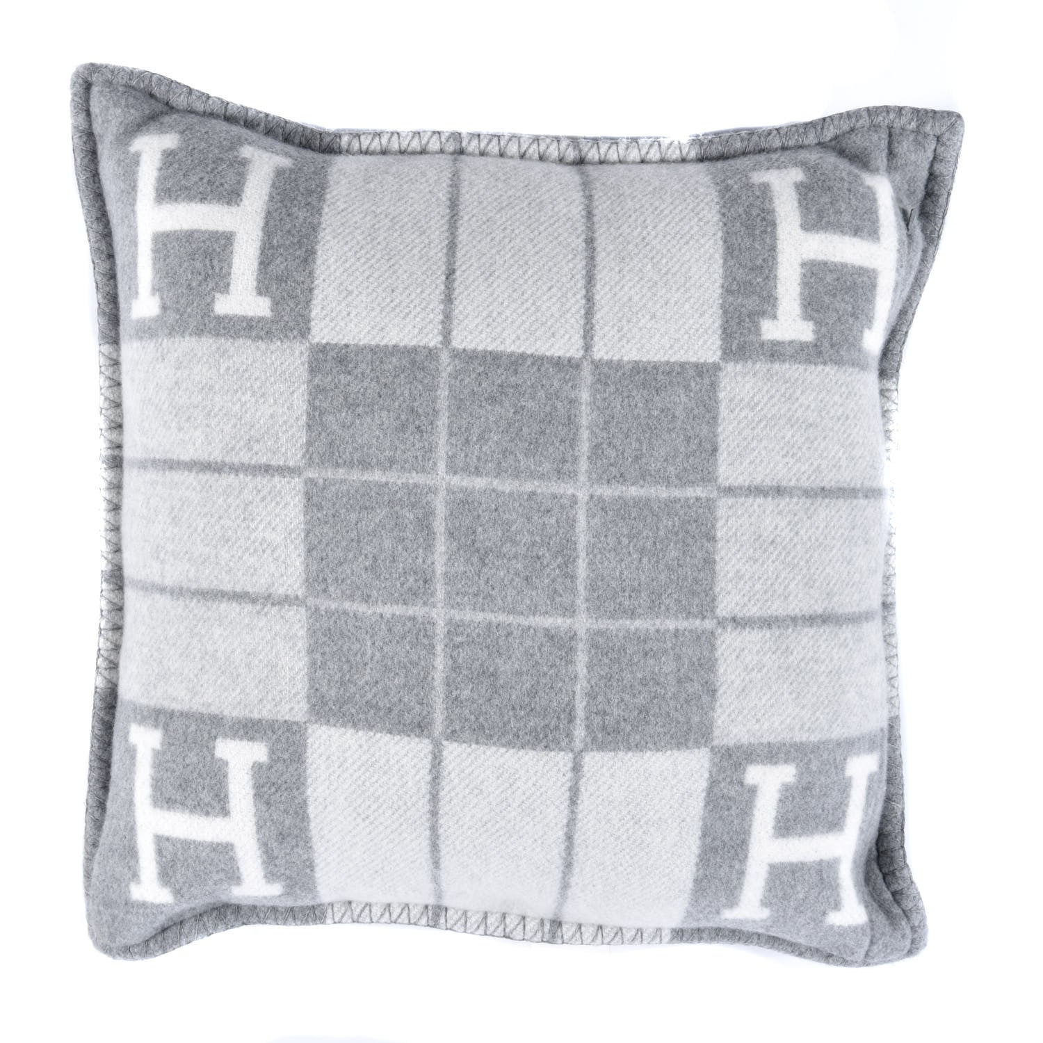 Hermes Wool Cashmere Avalon III Pillow PM Ecru Gris Clair 2 of 3