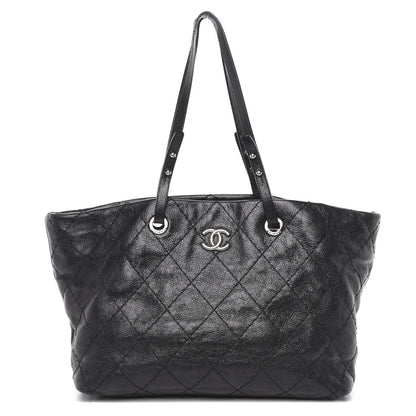 Chanel Glazed Calfskin Large On The Road Tote Black 1 of 14