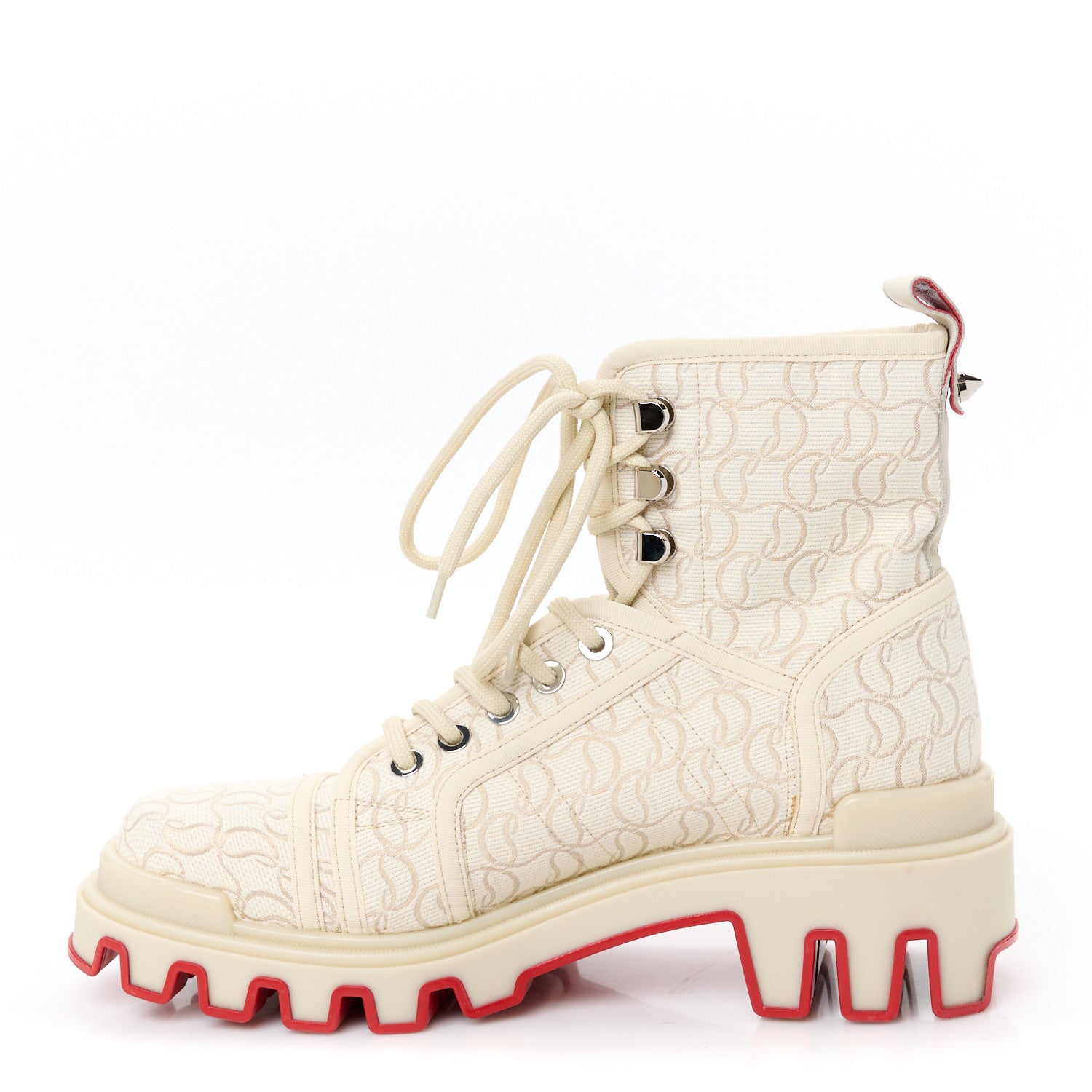 Christian Louboutin Jacquard Mens Panaroot Dune Flat Boots 43 Natural 1 of 9