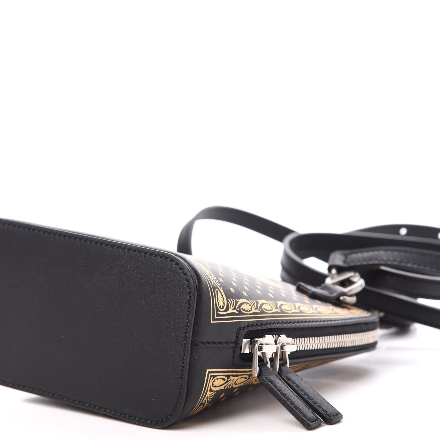 Gucci X SEGA Calfskin GUCCY Stars Mini Dome Shoulder Bag Black Gold 10 of 11