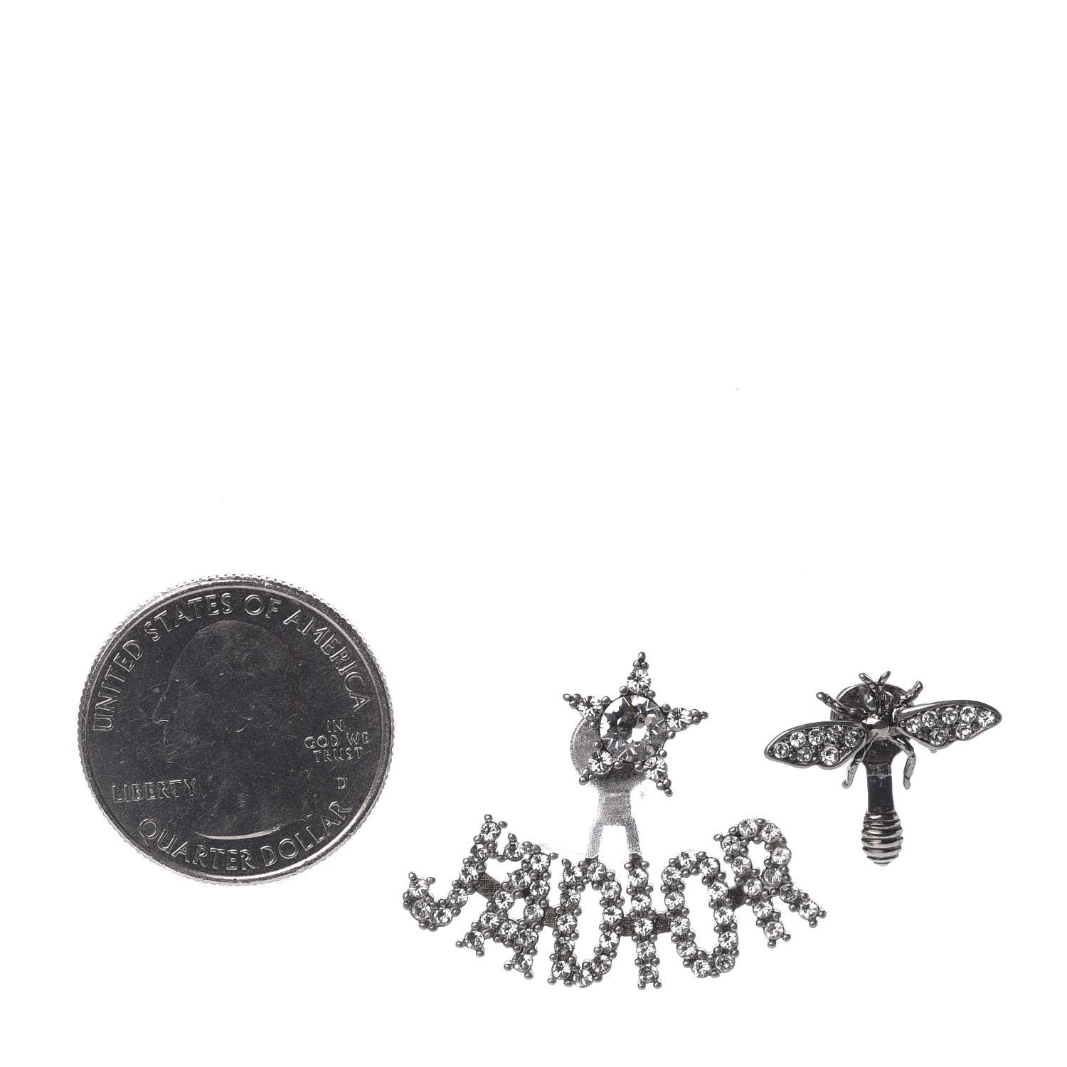 Christian Dior Palladium Crystal J'adior Earrings 2 of 5