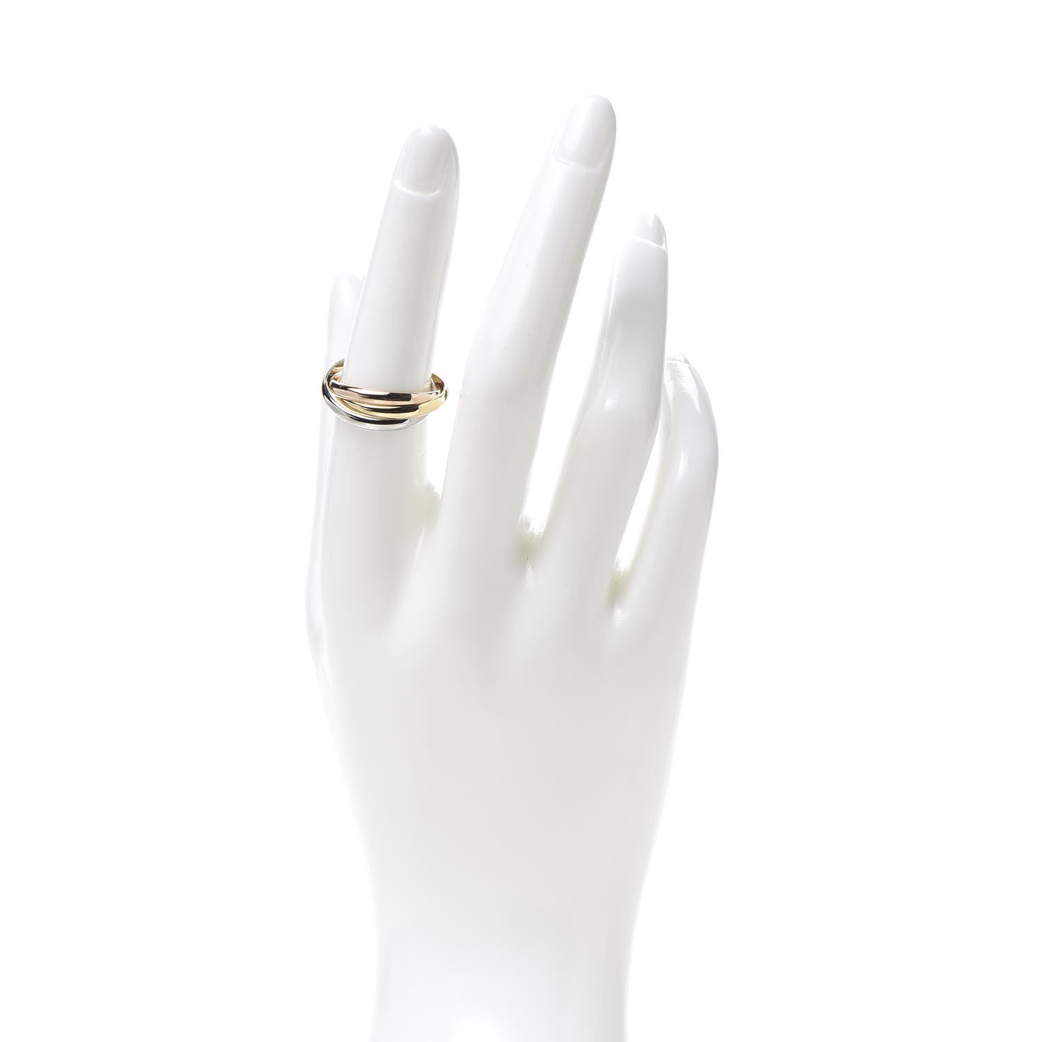 Cartier 18K Pink Yellow White Gold Small Trinity Ring 55 7.25 2 of 6