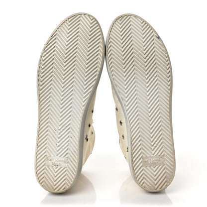 Saint Laurent Canvas Fun-Star Print Bedford Hightop Sneakers 41 Cream 6 of 15