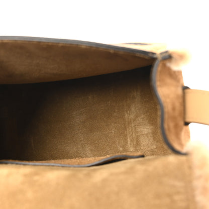Chloe Suede Calfskin Shearling Small Marcie Saddle Bag Summery Beige 5 of 9