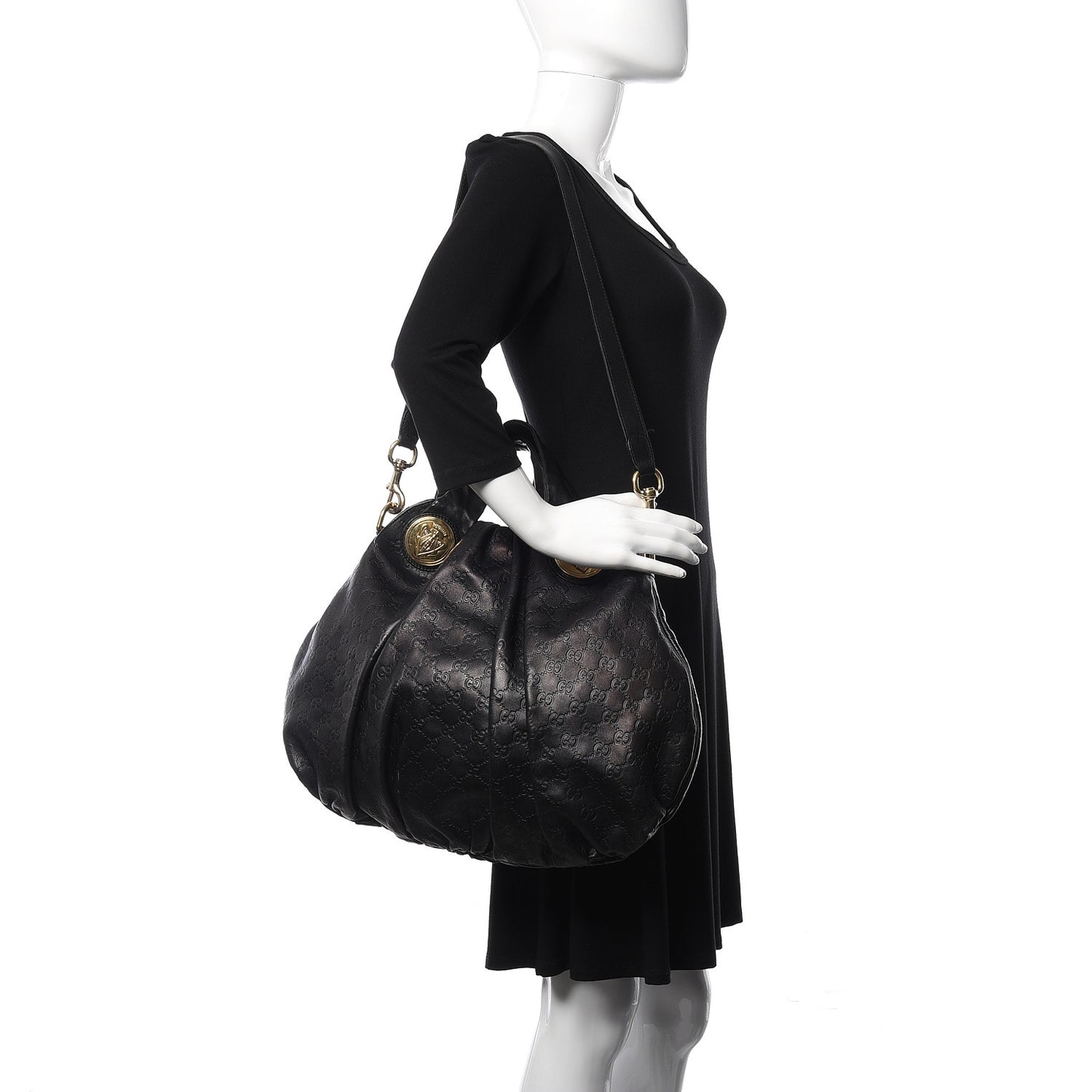 Guccissima Medium Hysteria Top Handle Bag Black
