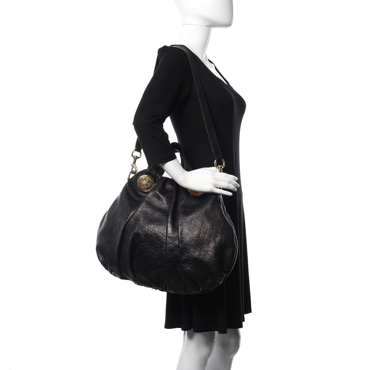 Gucci Guccissima Medium Hysteria Top Handle Bag Black 2 of 16