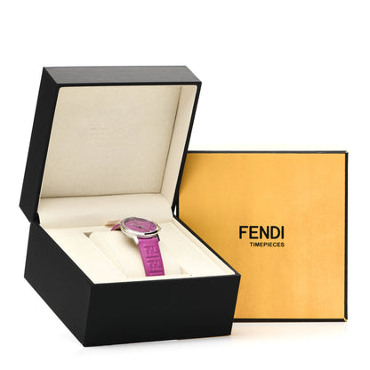 Fendi Stainless Steel Calfskin 29mm Forevermore Fendi Quartz Watch Bouganville Fuschia 5 of 5