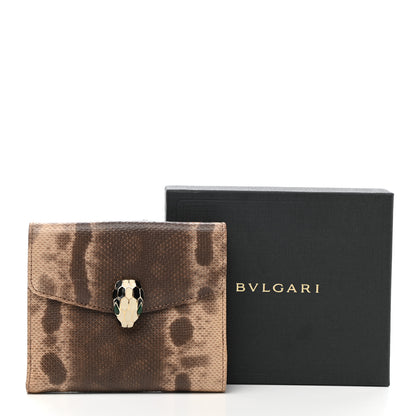 Bulgari Karung Calfskin Serpenti Forever Compact Wallet Brown 11 of 11