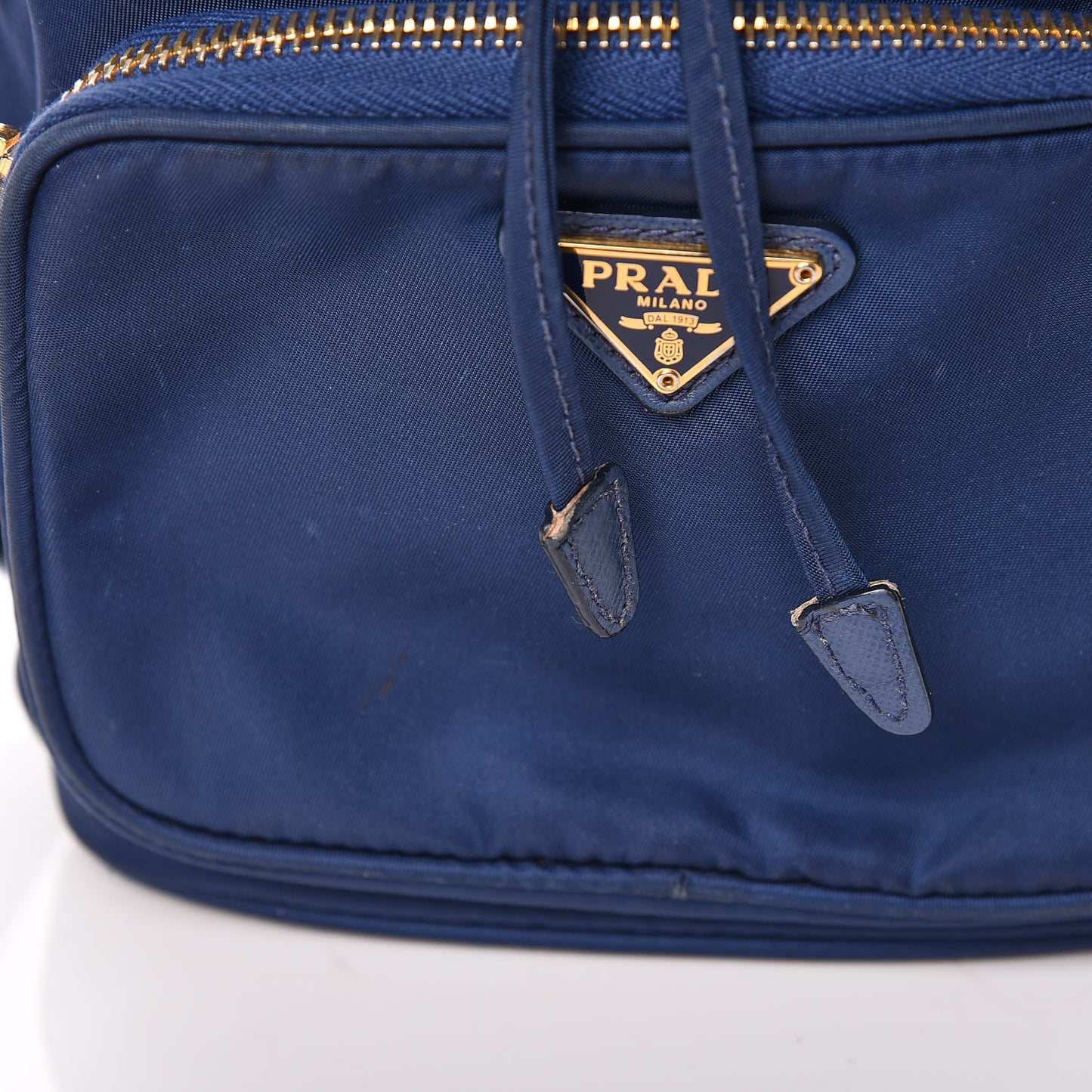 Saffiano Tessuto Nylon Mini Bucket Crossbody Bag Royal