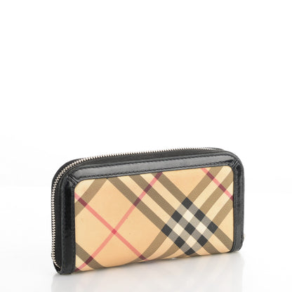 Burberry Supernova Check Large Zip Around Wallet Black 3 of 8
