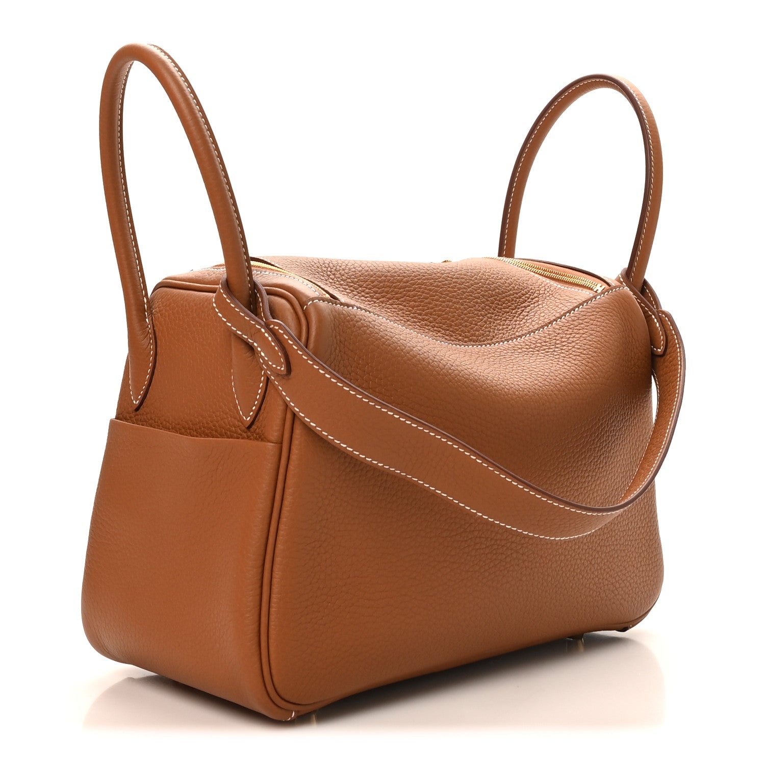 Hermes Taurillon Clemence Lindy 26 Gold 3 of 11