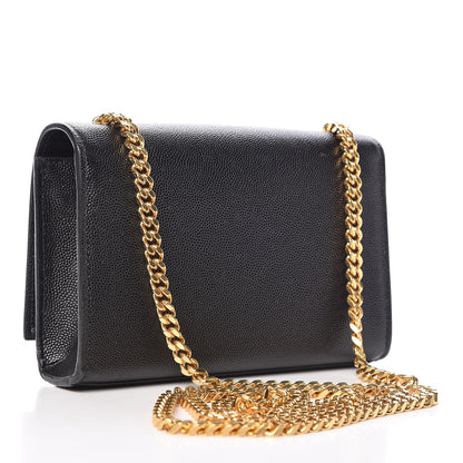 Saint Laurent Grain De Poudre Small Monogram Kate Satchel Black 3 of 12