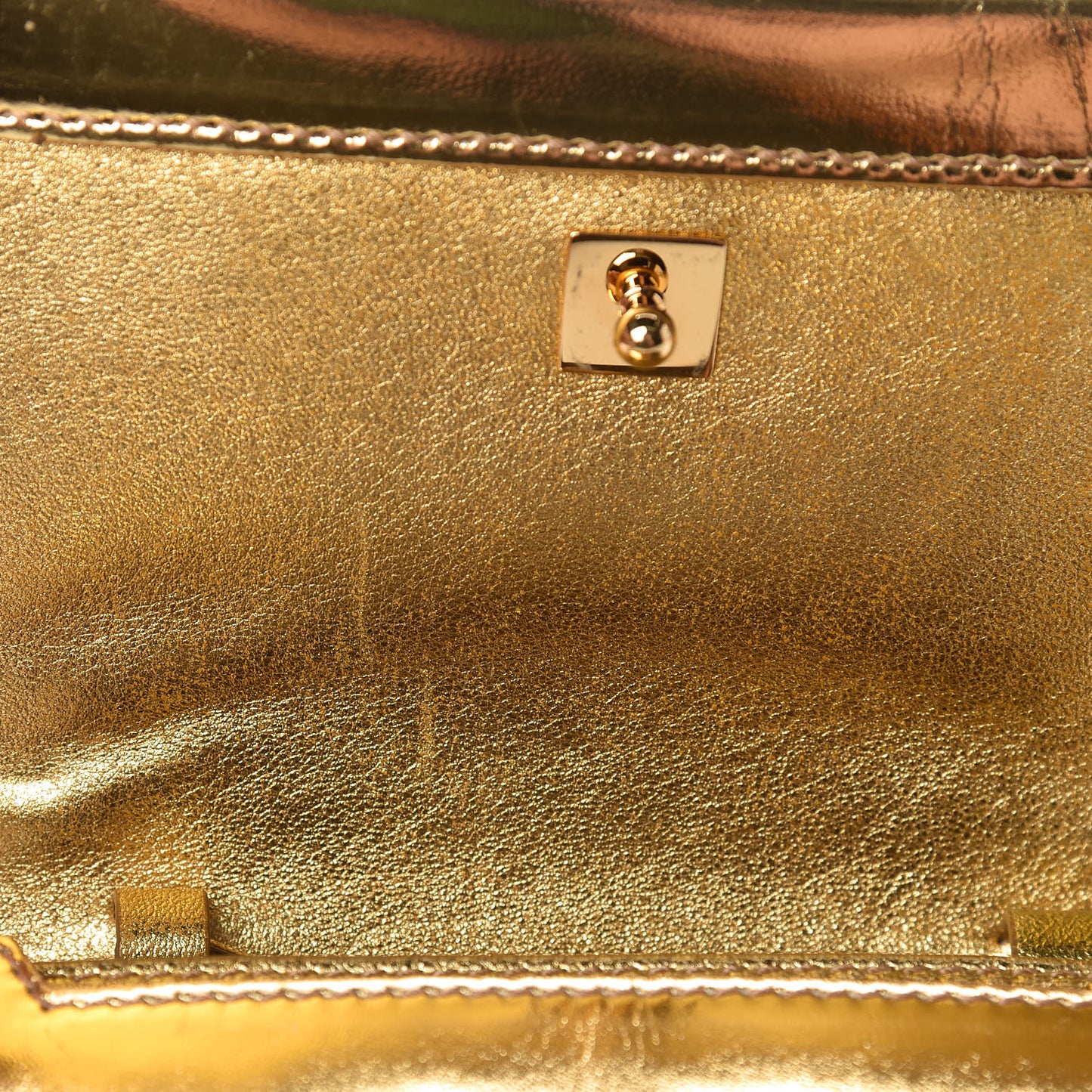 Metallic Calfskin Icon Disco Bag Gold