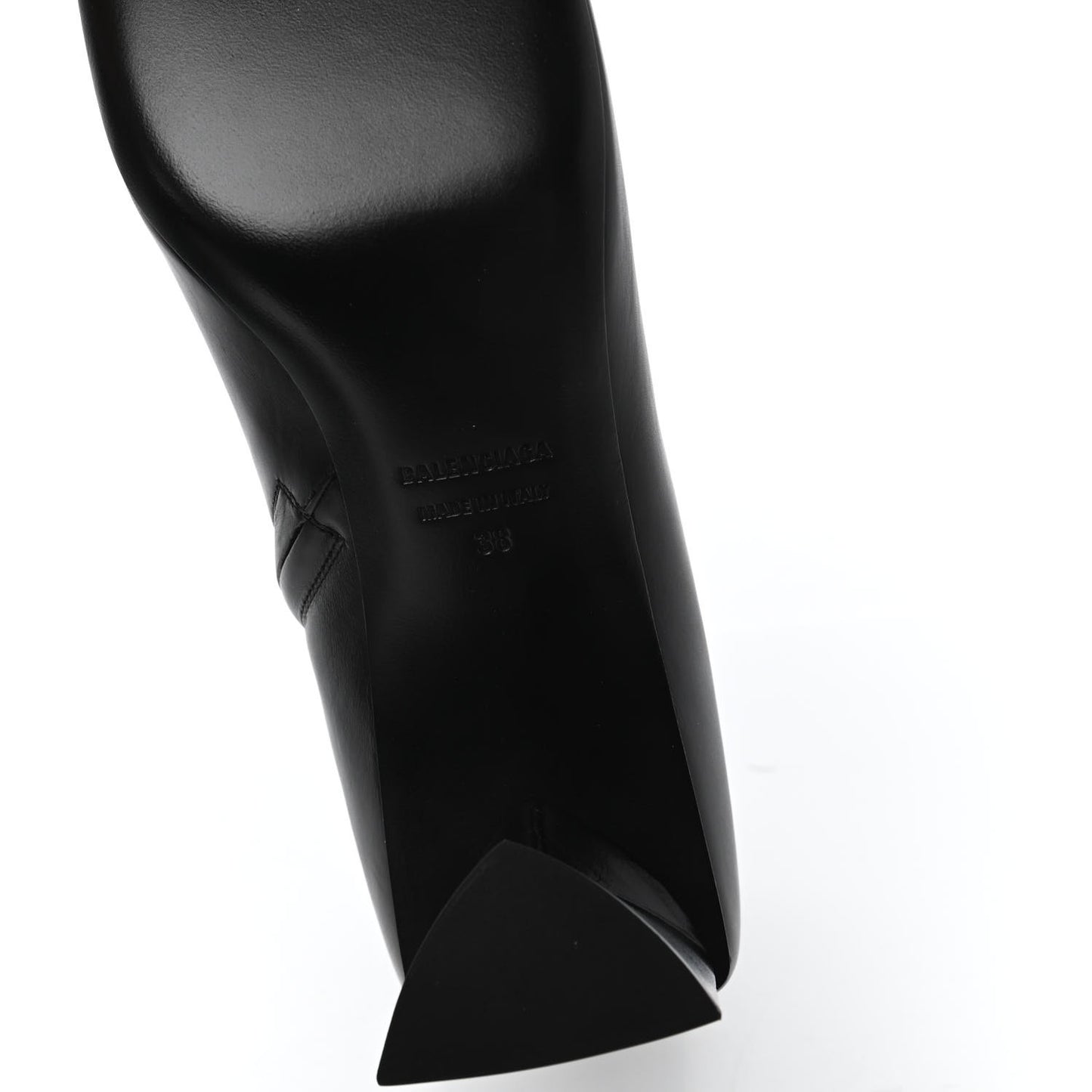 Smooth Calfskin Moon Square Toe 60mm Ankle Booties 38 Black