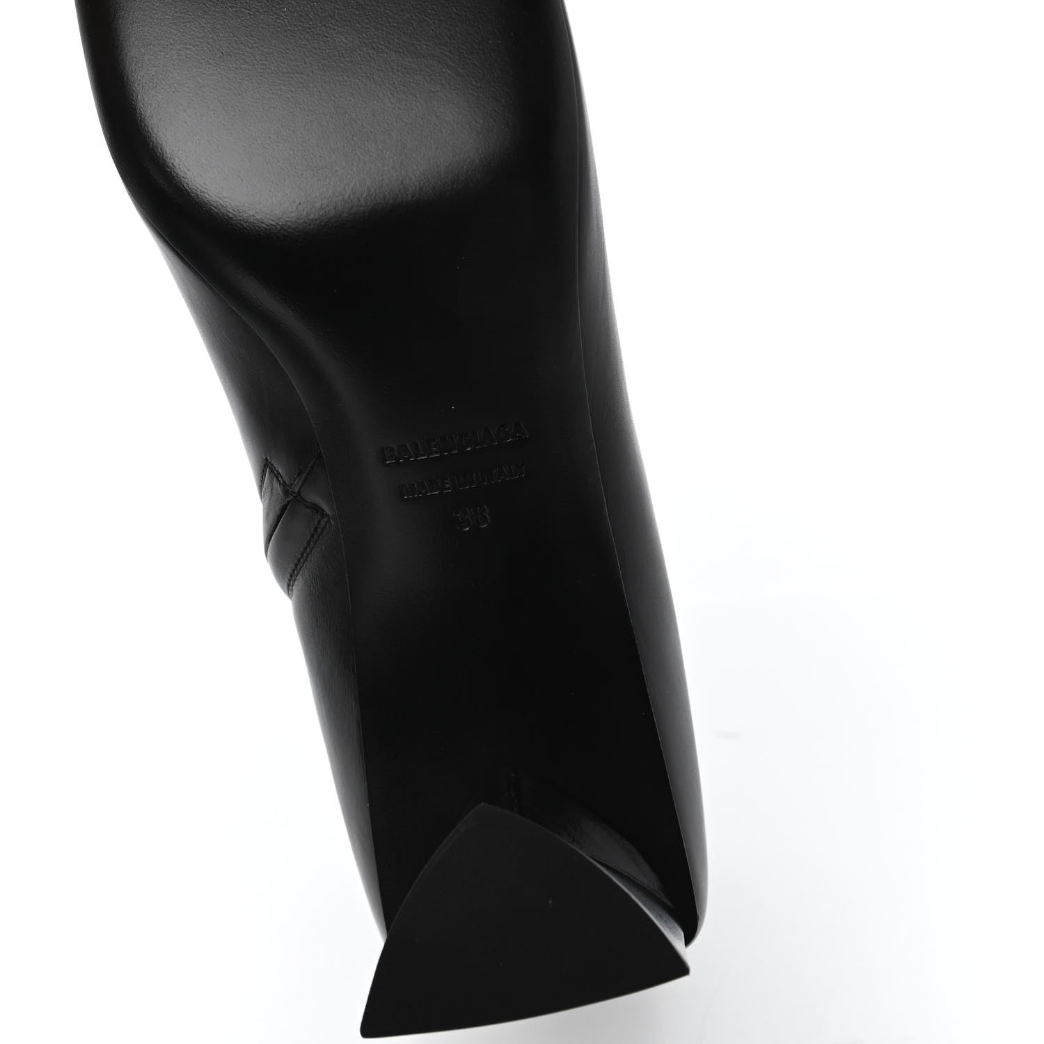 Balenciaga Smooth Calfskin Moon Square Toe 60mm Ankle Booties 38 Black 6 of 9