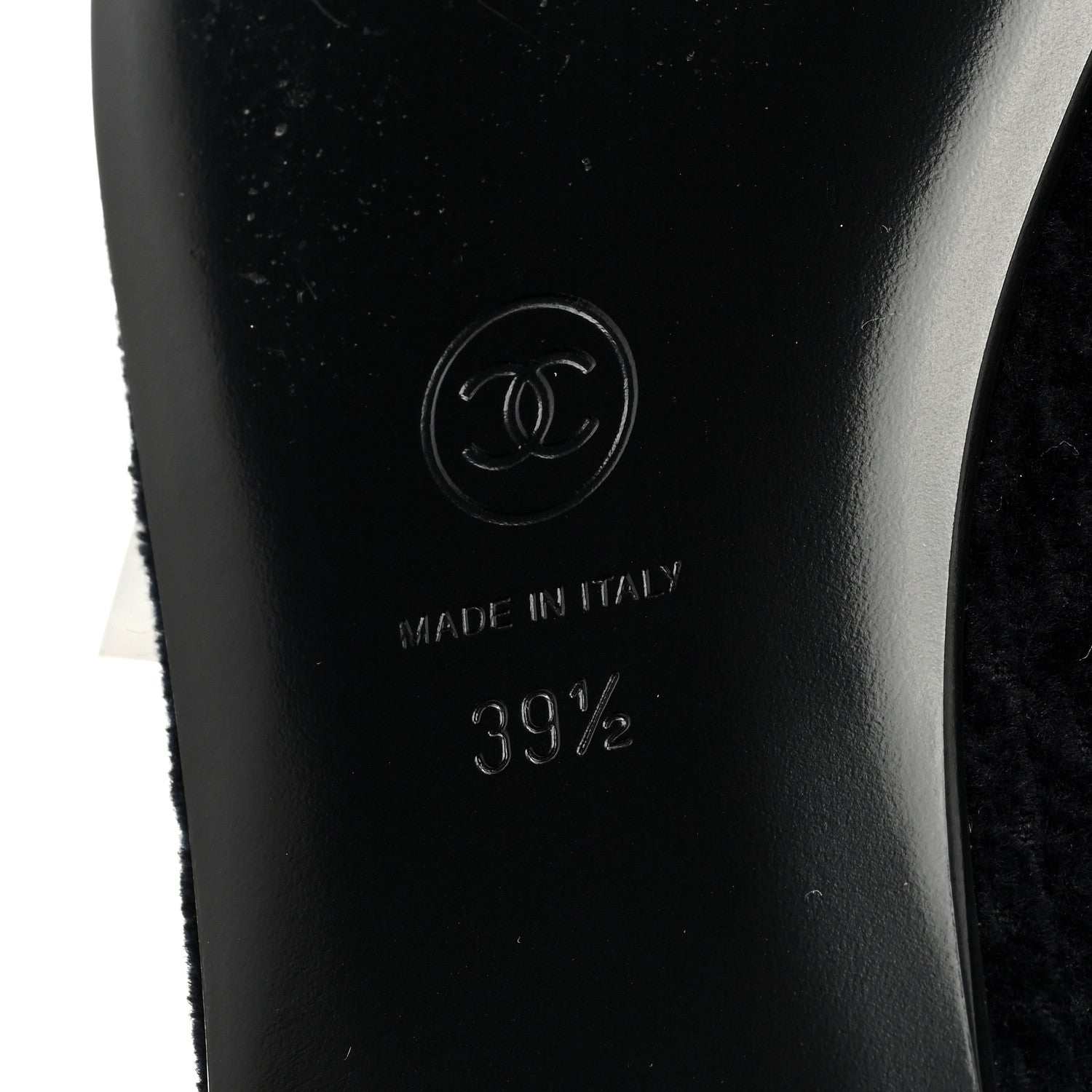 Chanel Tweed Caviar Cap Toe Ballerina Flats 39.5 Black 6 of 7