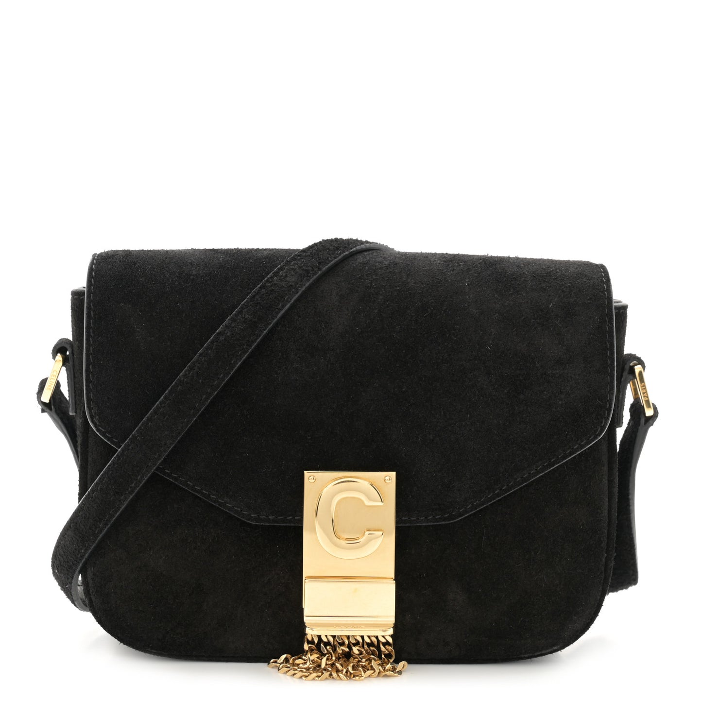 Suede Small Pampille C Bag Black