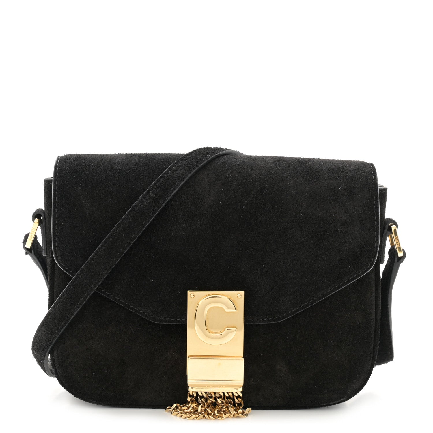 Celine Suede Small Pampille C Bag Black 1 of 11