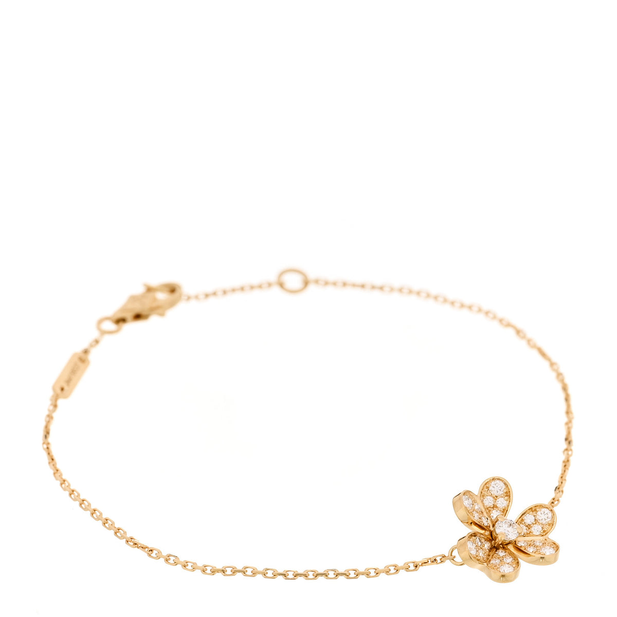 Van Cleef & Arpels 18K Yellow Gold Diamond Mini Frivole Pave Bracelet 1 of 4