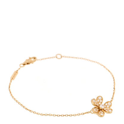 Van Cleef & Arpels 18K Yellow Gold Diamond Mini Frivole Pave Bracelet 1 of 4