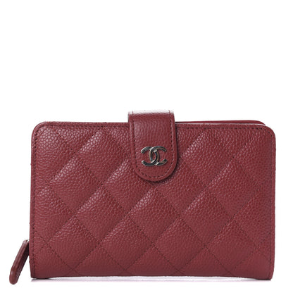 Chanel Caviar Quilted Zipped Pocket Wallet Red 1 of 10