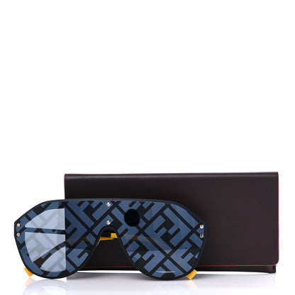 Fendi Rubber FF Fabulous Shield Sunglasses FF M0039/G/S Black Yellow 8 of 8