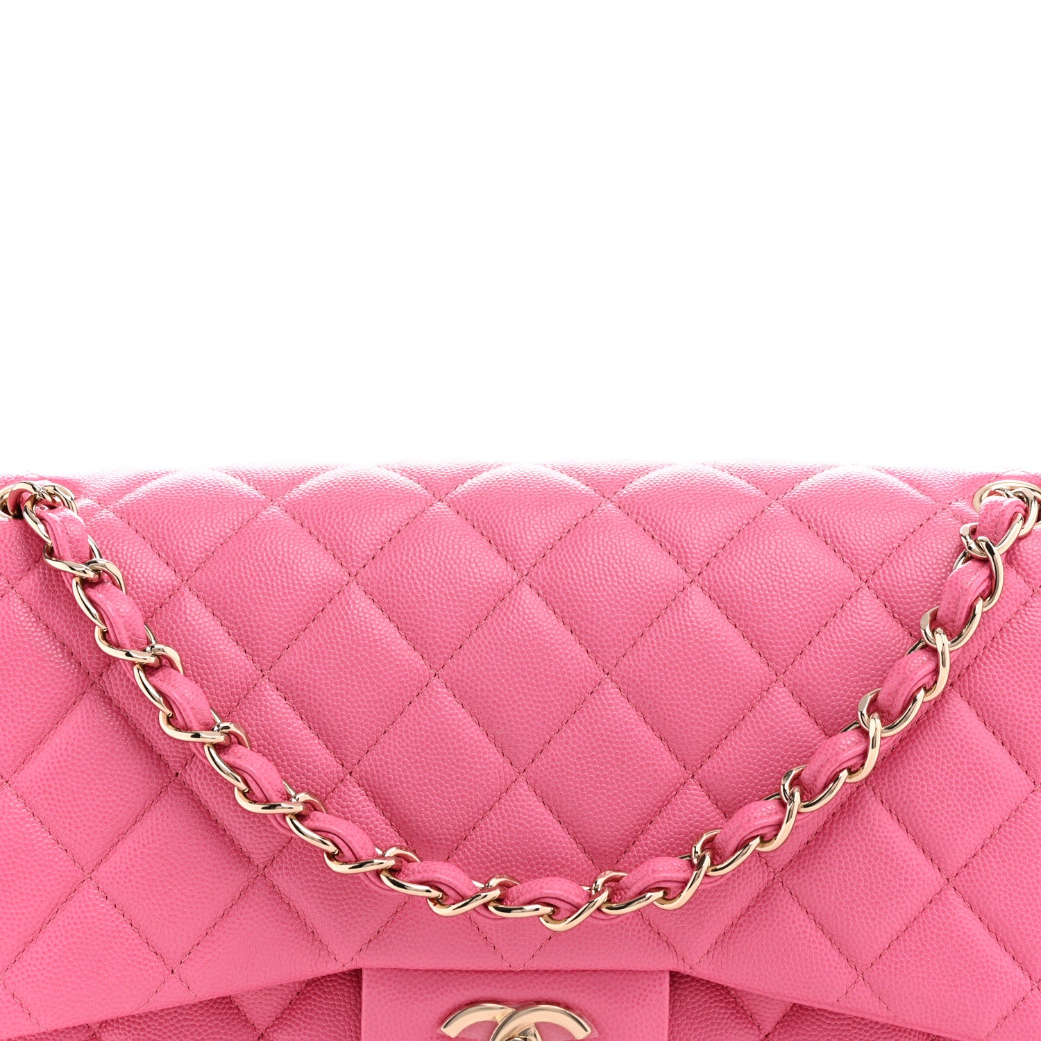 Chanel Caviar Quilted Jumbo Double Flap Pink 8 of 10