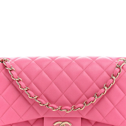 Chanel Caviar Quilted Jumbo Double Flap Pink 8 of 10