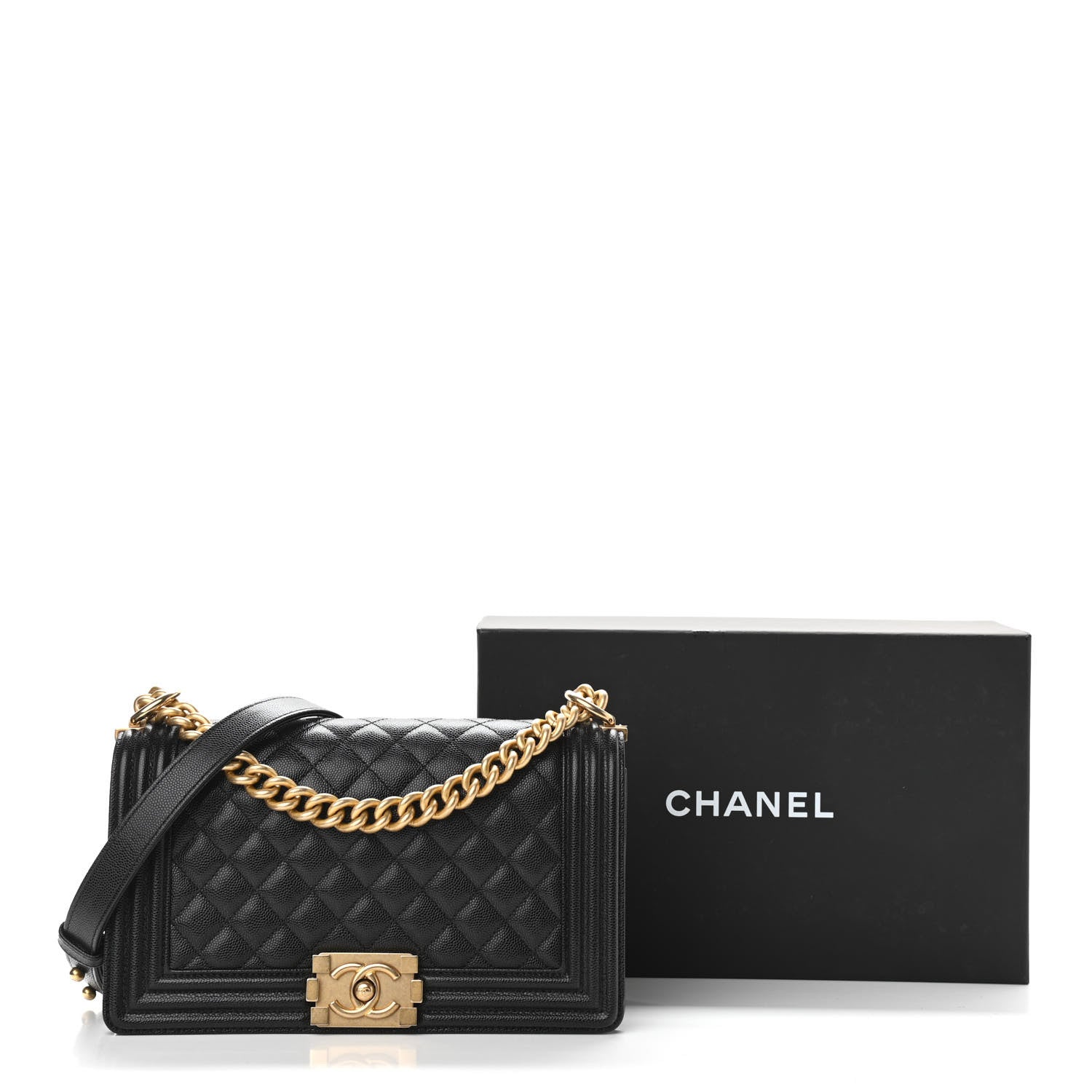 Chanel Caviar Quilted Medium Boy Flap Black 12 of 12