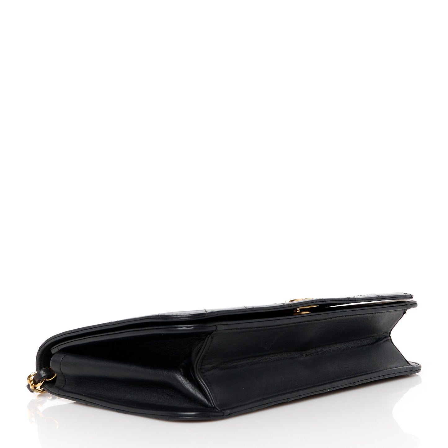 Lambskin Quilted Small Single Flap Black