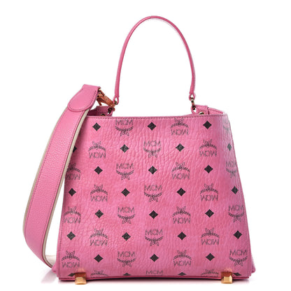 MCM Visetos Corina Shoulder Bag Pink 1 of 9