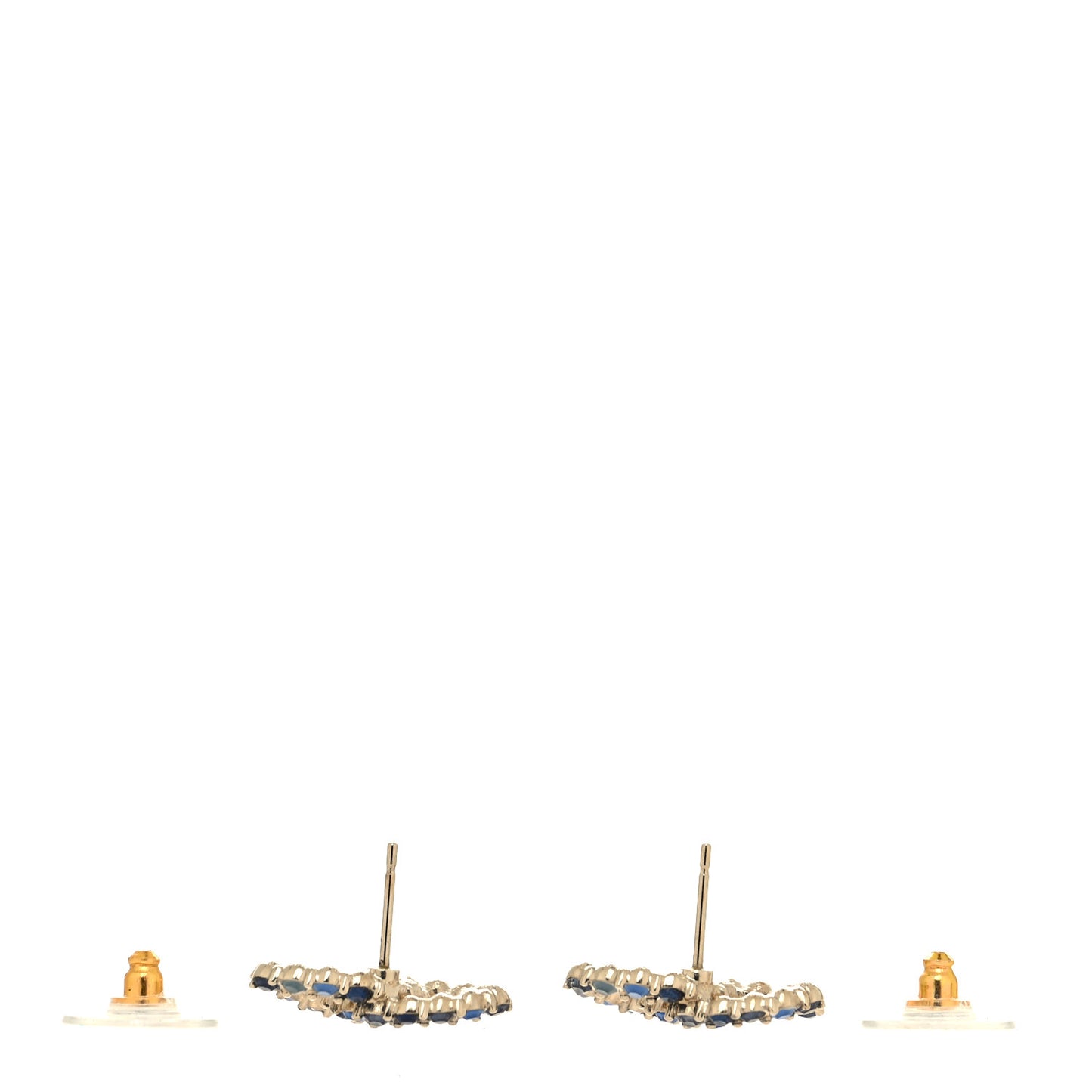 Crystal CC Earrings Gold Blue