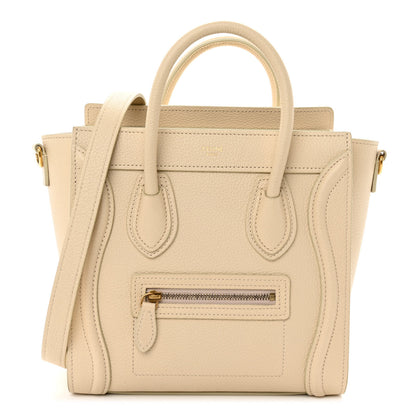 Celine Drummed Calfskin Nano Luggage Ivory 1 of 11