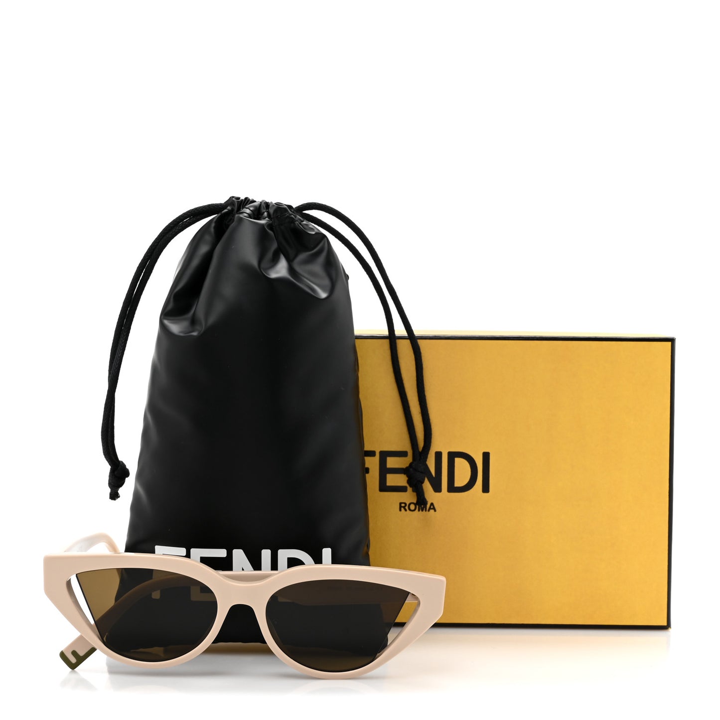 Acetate Cutout Cat Eye Sunglasses FF40009I Ivory
