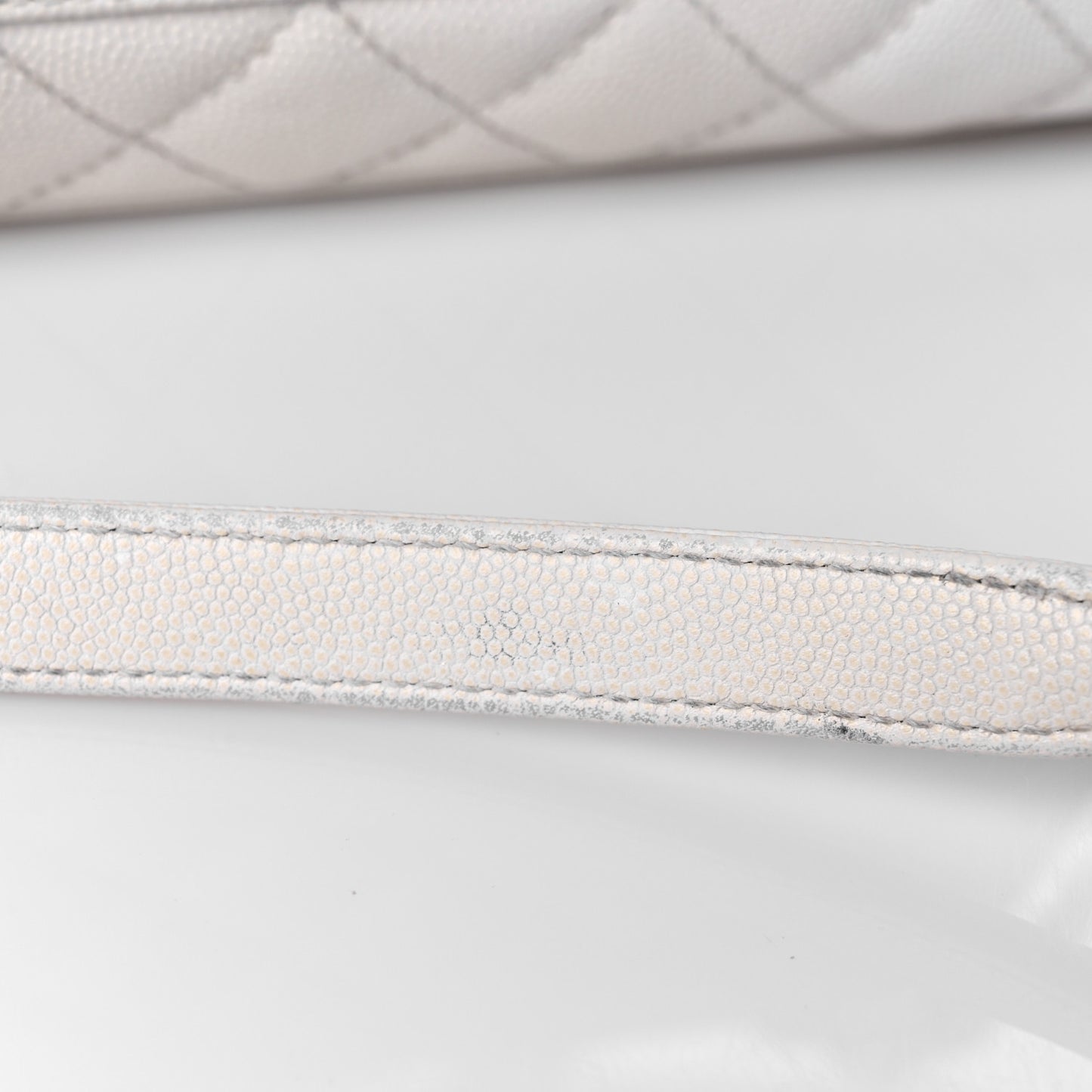 Caviar Quilted Small Coco Handle Flap White