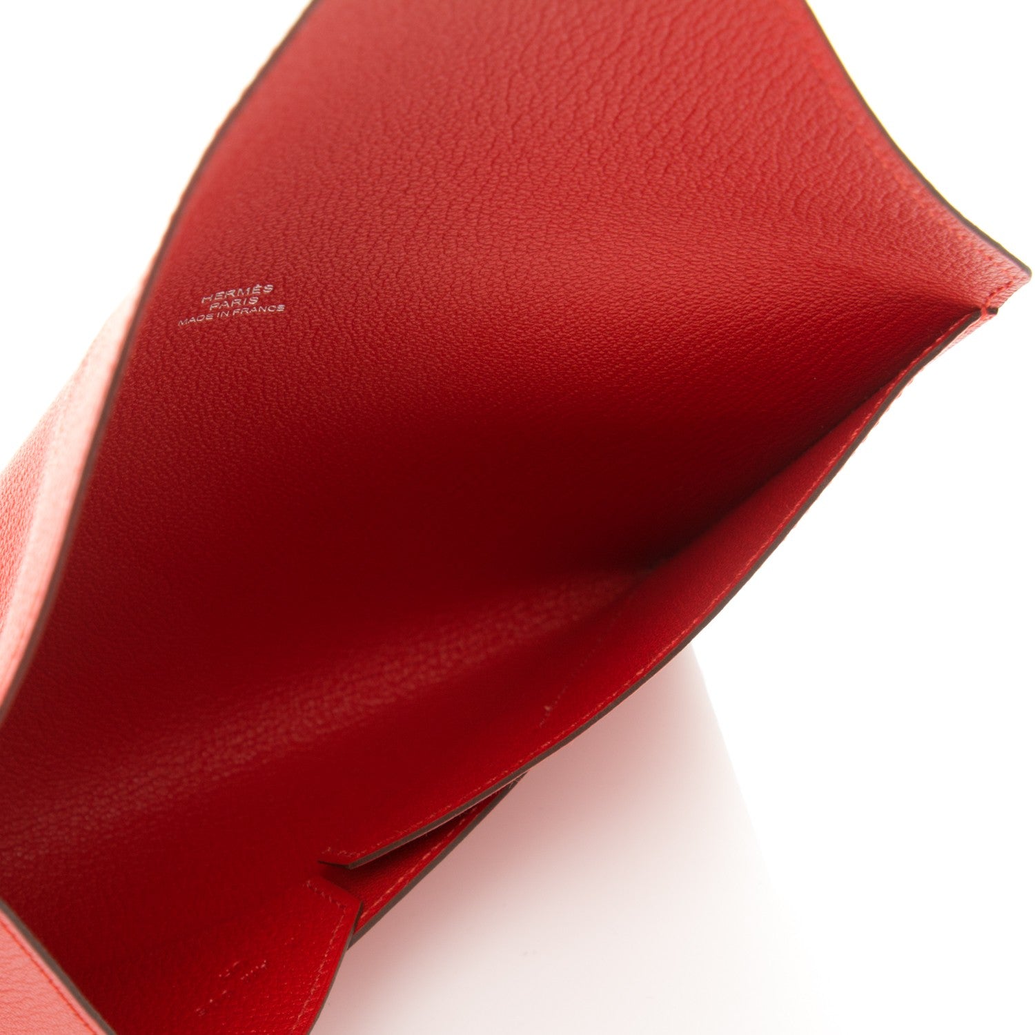 Hermes Chévre Mysore Envelope Trio Wallet Rouge Tomate Orange Lime 6 of 8