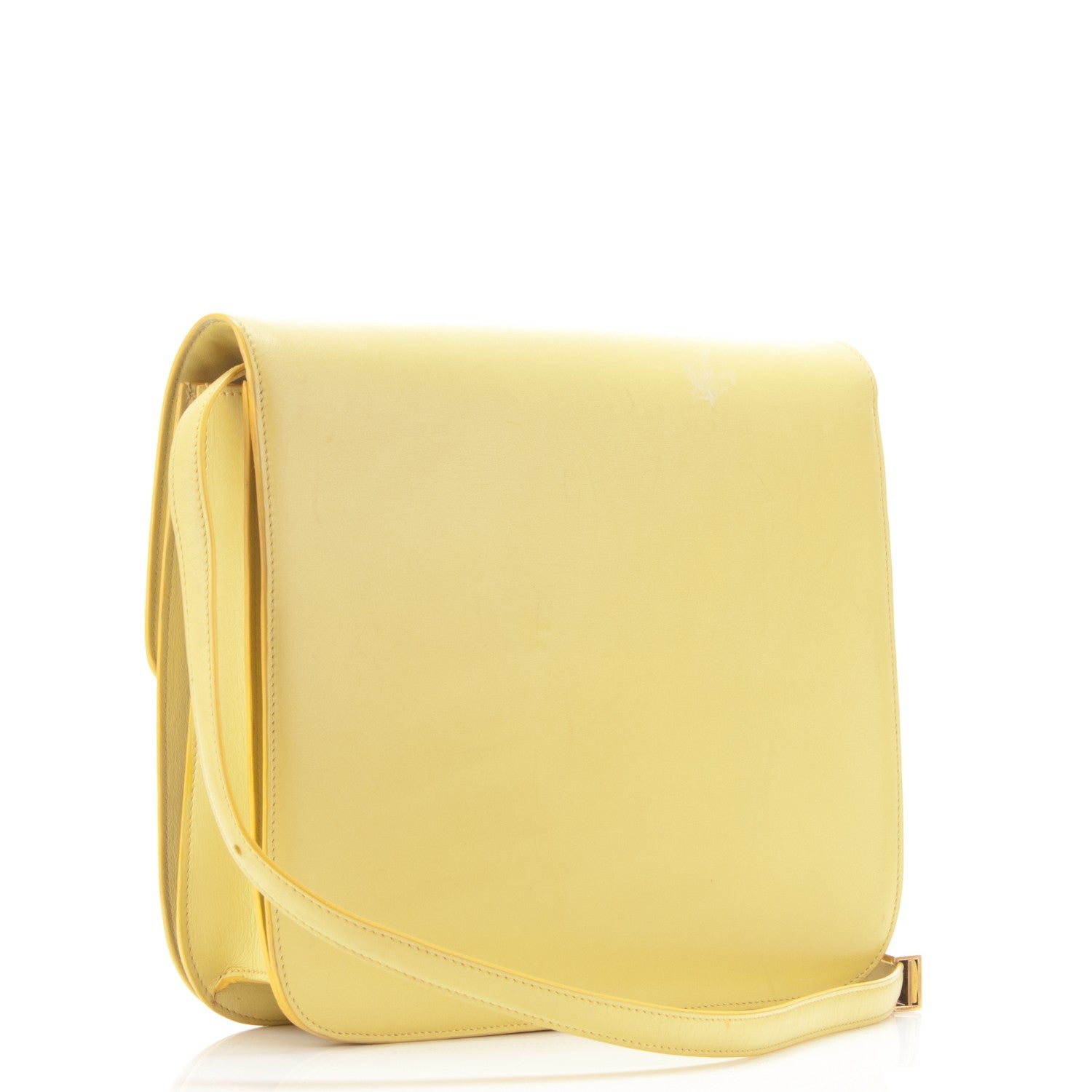 Celine Box Calfskin Large Classic Box Flap Bag Light Yellow 3 of 11