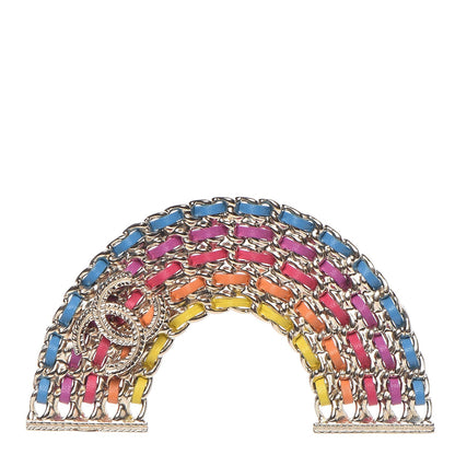 Chanel Lambskin Chain Rainbow CC Brooch Gold Multicolor 1 of 5