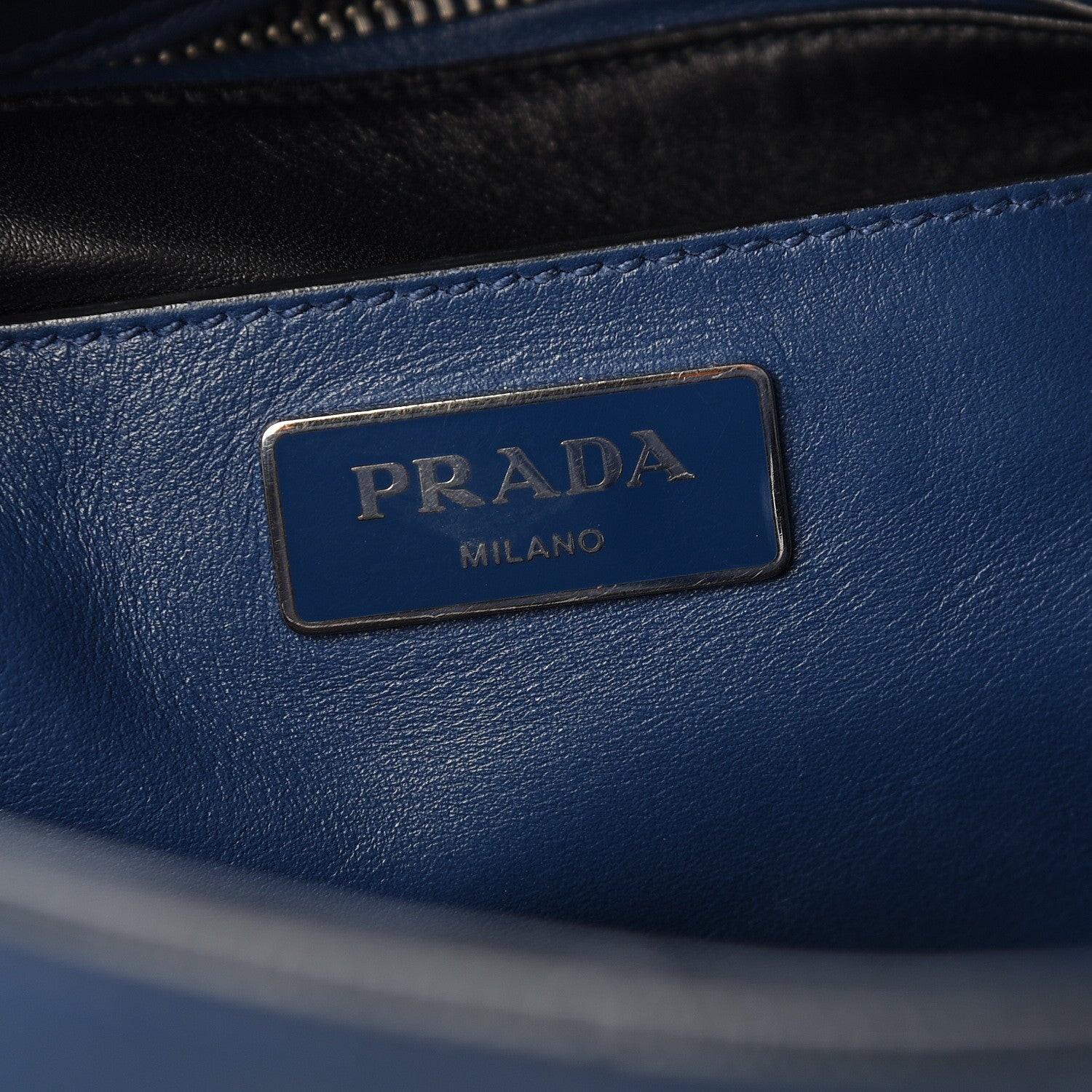 Prada Soft Calfskin Bucket Bag Bleuette 6 of 10