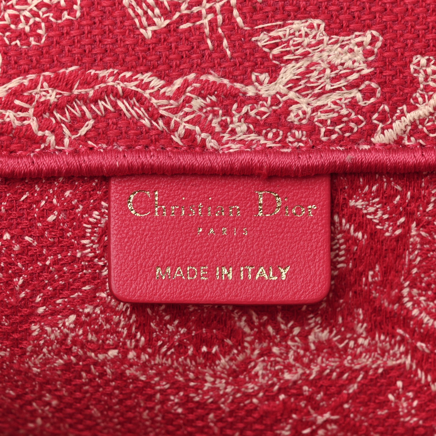 Christian Dior Canvas Embroidered Medium Dioriviera Toile De Jouy Book Tote Raspberry 6 of 10